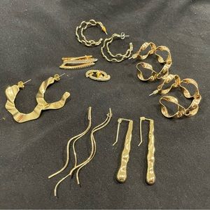 Gold plated statement earrings